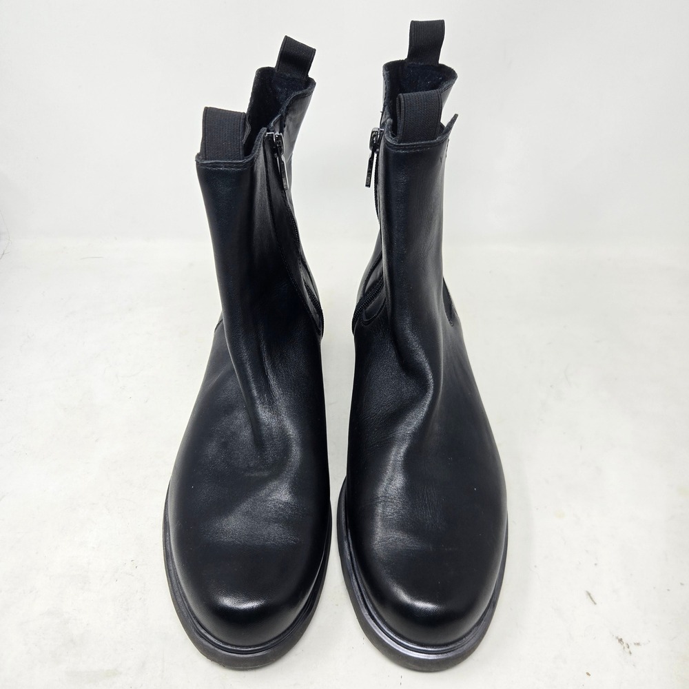 Munro American Black Leather Chelsea Boots Side Zip Lug Sole Womens 11 M M614381 - Picture 2 of 10